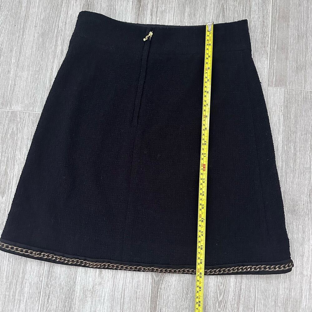 Kate Spade Classy Feminine Skirt The Rules Black Chain A Line Skirt Tweed Size 4 - Picture 8 of 14